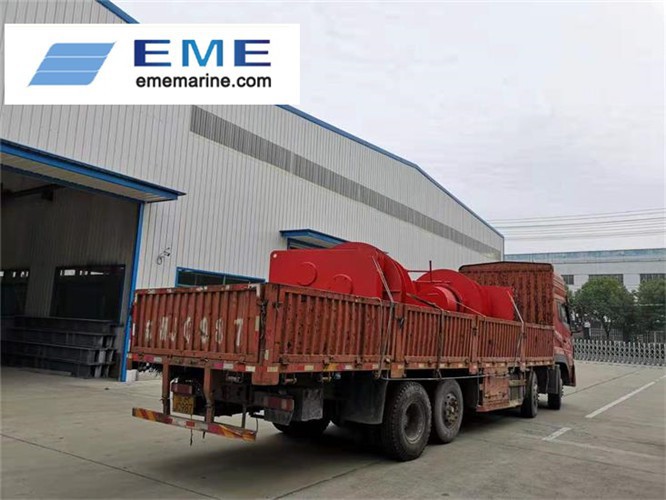 Two sets 20T electric winch have been sent to Chengxi Shipyard
