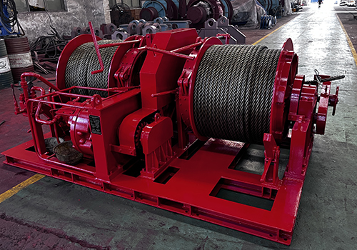 10T hydraulic double drum winch shipped