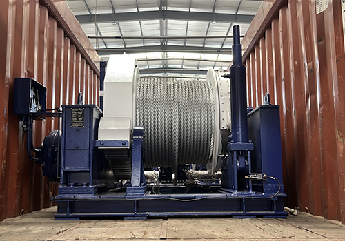 200KN hydraulic lifting winch and hydraulic pump station delivered